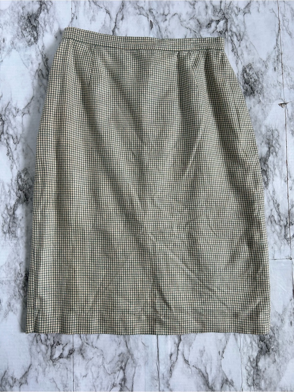 Vintage 90s Burberrys 2 piece set Skirt Suit hounds tooth 100% linen with FLAWS - Picture 11 of 16